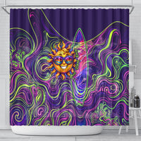 Waimanalo Hawaii Sun Rabbit Shower Curtain Psychedelic Trippy Neon Swirl Graphic TS04 - Polynesian Pride
