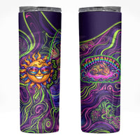 Waimanalo Hawaii Sun Rabbit Skinny Tumbler Psychedelic Trippy Neon Swirl Graphic TS04 Purple Green - Polynesian Pride