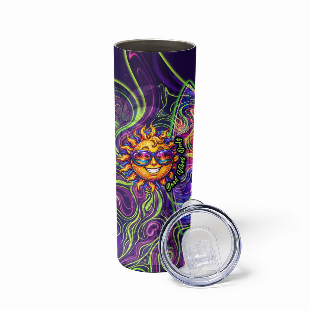 Waimanalo Hawaii Sun Rabbit Skinny Tumbler Psychedelic Trippy Neon Swirl Graphic TS04 - Polynesian Pride