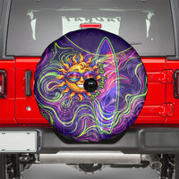Waimanalo Hawaii Sun Rabbit Spare Tire Cover Psychedelic Trippy Neon Swirl Graphic TS04 - Polynesian Pride