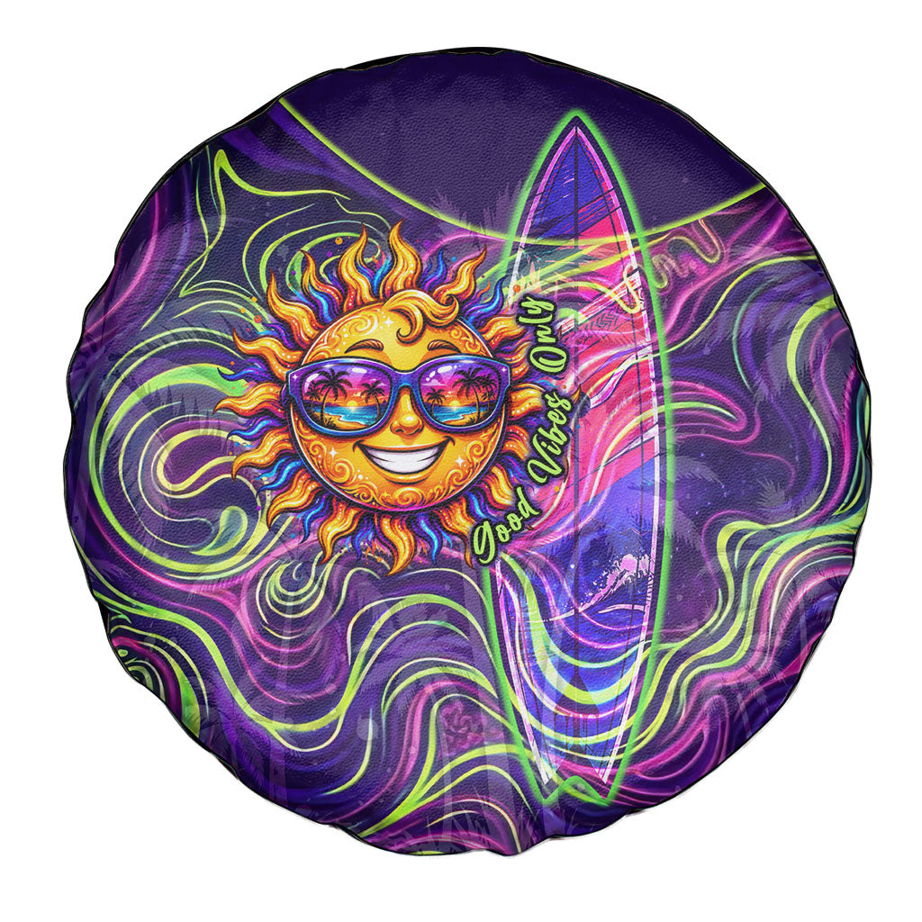 Waimanalo Hawaii Sun Rabbit Spare Tire Cover Psychedelic Trippy Neon Swirl Graphic TS04 - Polynesian Pride