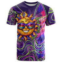Waimanalo Hawaii Sun Rabbit T Shirt Psychedelic Trippy Neon Swirl Graphic TS04 Purple Green - Polynesian Pride