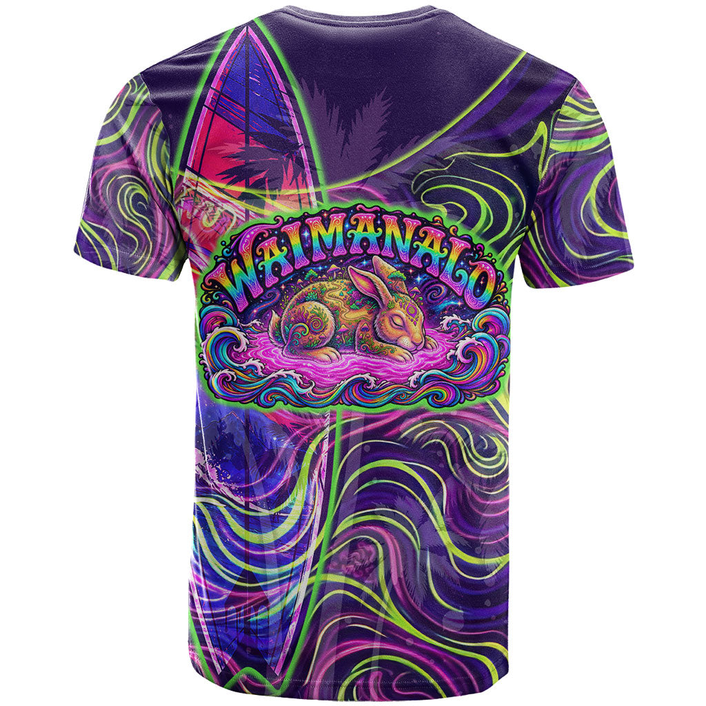 Waimanalo Hawaii Sun Rabbit T Shirt Psychedelic Trippy Neon Swirl Graphic TS04 - Polynesian Pride