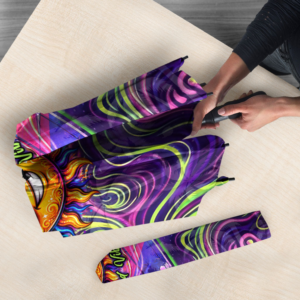 Waimanalo Hawaii Sun Rabbit Umbrella Psychedelic Trippy Neon Swirl Graphic TS04 - Polynesian Pride