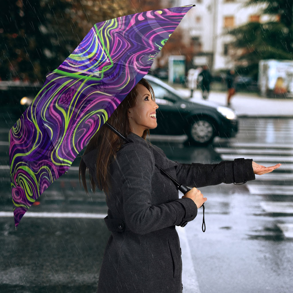 Waimanalo Hawaii Sun Rabbit Umbrella Psychedelic Trippy Neon Swirl Graphic TS04 - Polynesian Pride
