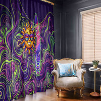 Waimanalo Hawaii Sun Rabbit Window Curtain Psychedelic Trippy Neon Swirl Graphic TS04 - Polynesian Pride