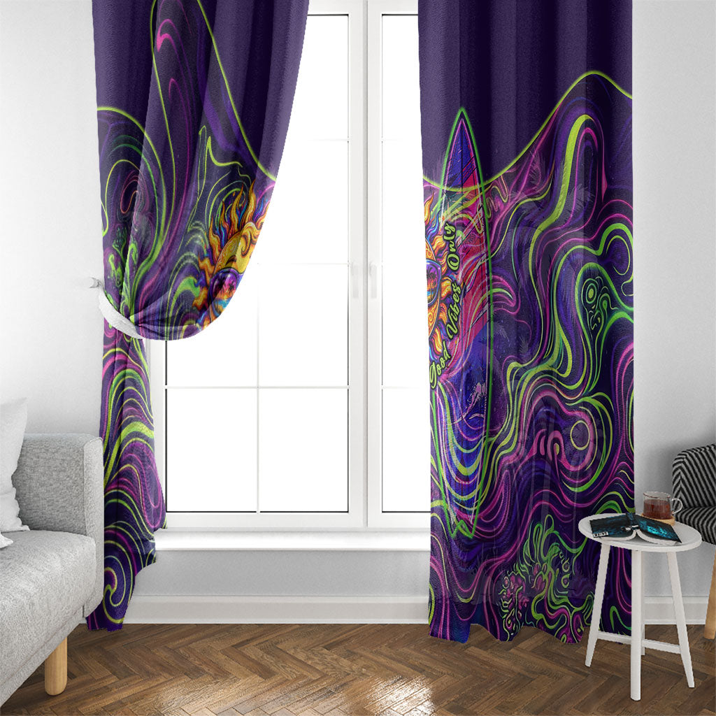Waimanalo Hawaii Sun Rabbit Window Curtain Psychedelic Trippy Neon Swirl Graphic TS04 - Polynesian Pride