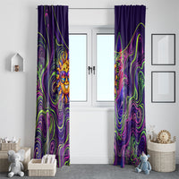 Waimanalo Hawaii Sun Rabbit Window Curtain Psychedelic Trippy Neon Swirl Graphic TS04 - Polynesian Pride