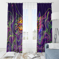 Waimanalo Hawaii Sun Rabbit Window Curtain Psychedelic Trippy Neon Swirl Graphic TS04 - Polynesian Pride