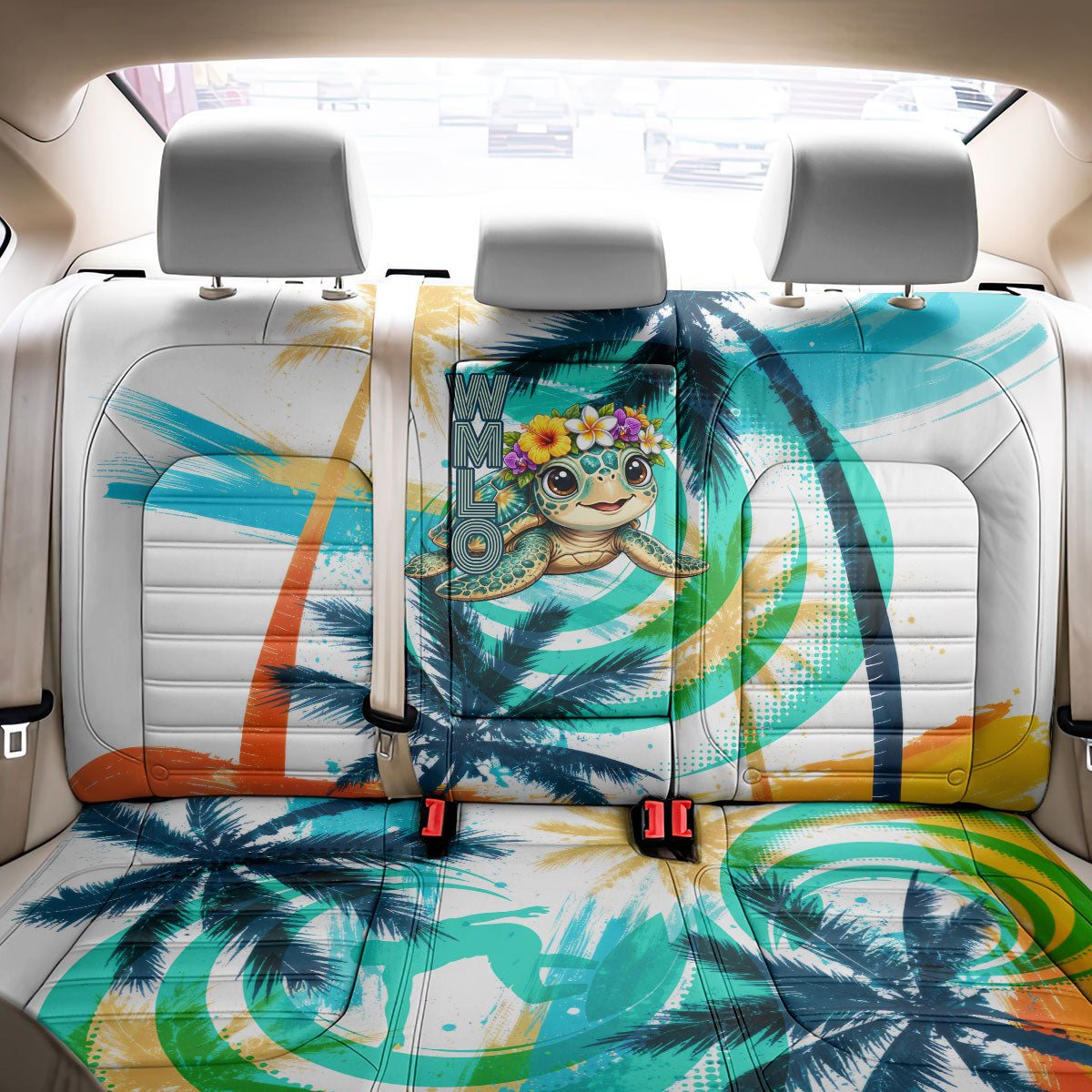 Hawaii Waimanalo Sea Turtle Back Car Seat Cover Cute Tropical Beach Aloha Spirit Cartoon TS04 - Polynesian Pride