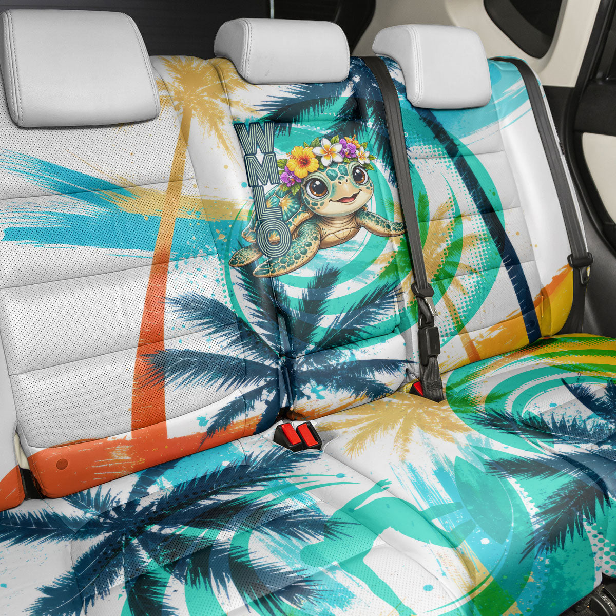 Hawaii Waimanalo Sea Turtle Back Car Seat Cover Cute Tropical Beach Aloha Spirit Cartoon TS04 - Polynesian Pride