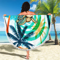 Hawaii Waimanalo Sea Turtle Beach Blanket Cute Tropical Beach Aloha Spirit Cartoon TS04 - Polynesian Pride