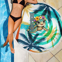 Hawaii Waimanalo Sea Turtle Beach Blanket Cute Tropical Beach Aloha Spirit Cartoon TS04 - Polynesian Pride