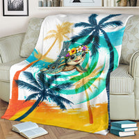 Hawaii Waimanalo Sea Turtle Blanket Cute Tropical Beach Aloha Spirit Cartoon TS04 - Polynesian Pride