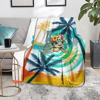 Hawaii Waimanalo Sea Turtle Blanket Cute Tropical Beach Aloha Spirit Cartoon TS04 - Polynesian Pride