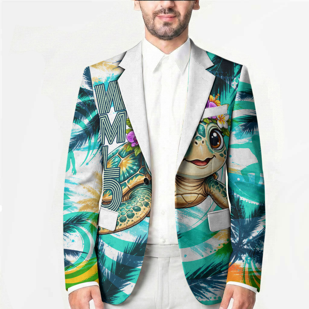 Hawaii Waimanalo Sea Turtle Blazer Cute Tropical Beach Aloha Spirit Cartoon TS04 - Polynesian Pride