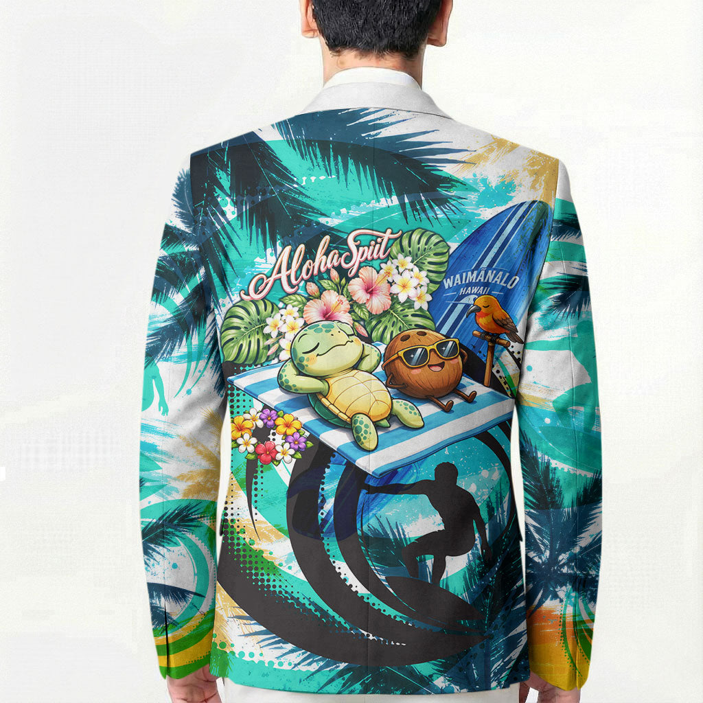 Hawaii Waimanalo Sea Turtle Blazer Cute Tropical Beach Aloha Spirit Cartoon TS04 - Polynesian Pride