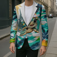 Hawaii Waimanalo Sea Turtle Blazer Cute Tropical Beach Aloha Spirit Cartoon TS04 - Polynesian Pride