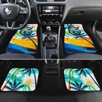 Hawaii Waimanalo Sea Turtle Car Mats Cute Tropical Beach Aloha Spirit Cartoon TS04 Set 4pcs Green Blue - Polynesian Pride