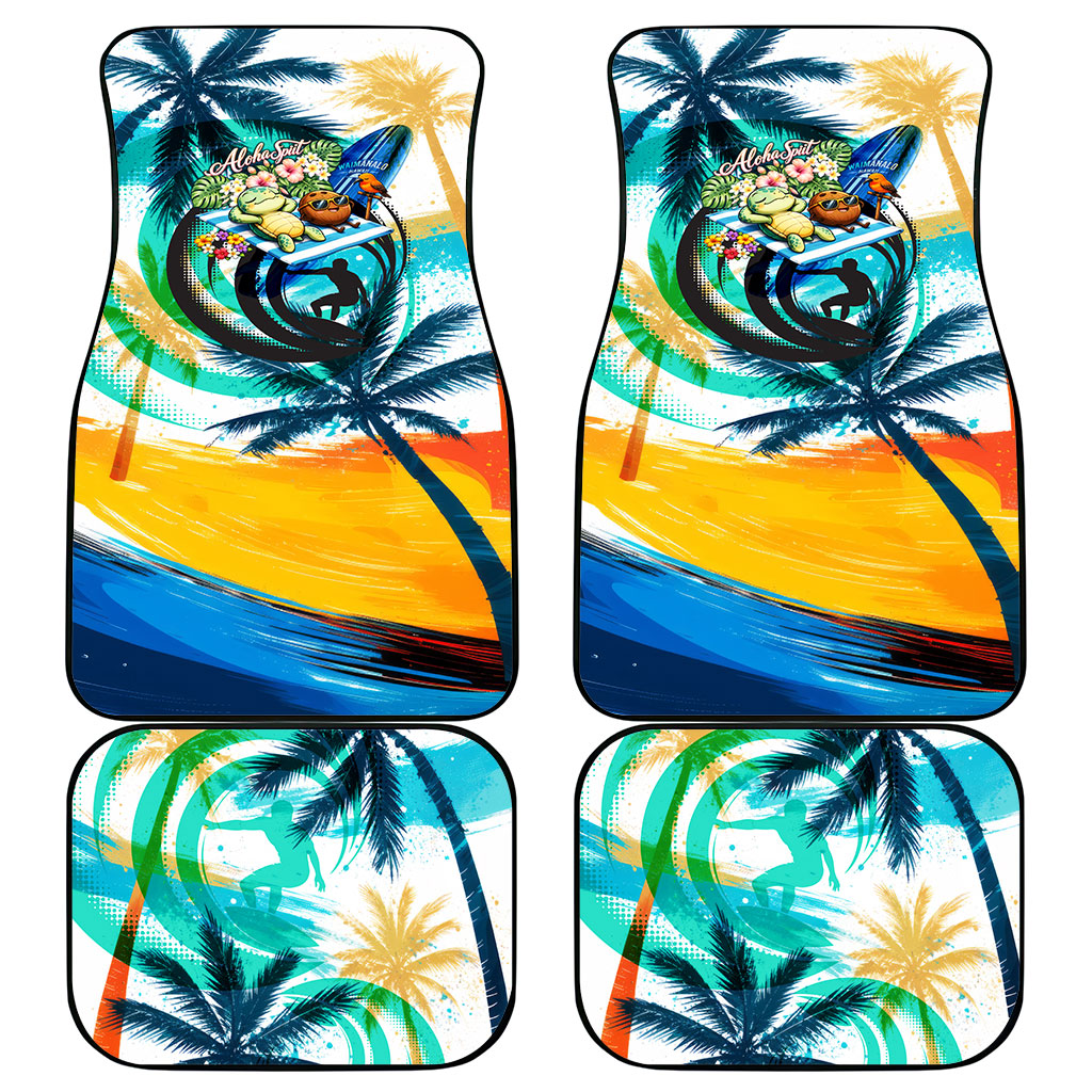 Hawaii Waimanalo Sea Turtle Car Mats Cute Tropical Beach Aloha Spirit Cartoon TS04 - Polynesian Pride