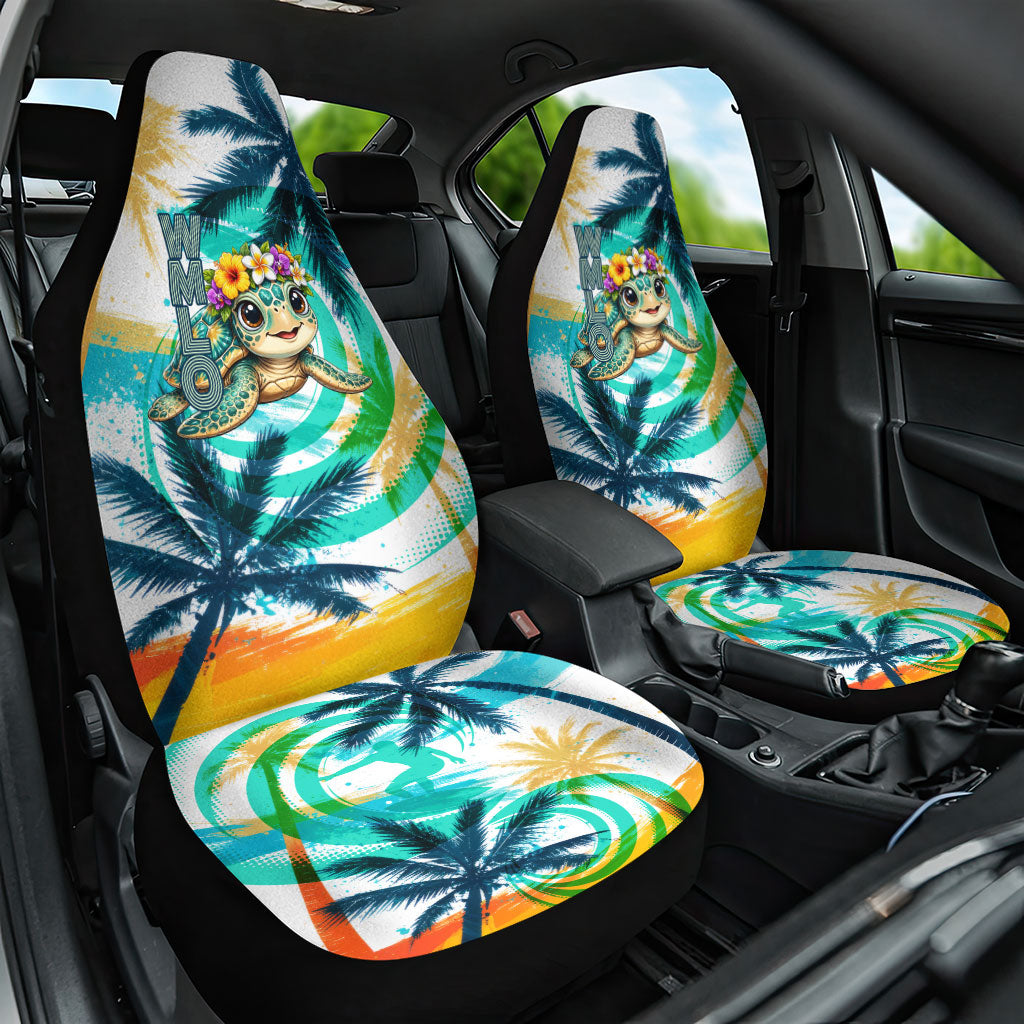 Hawaii Waimanalo Sea Turtle Car Seat Cover Cute Tropical Beach Aloha Spirit Cartoon TS04 One Size Green Blue - Polynesian Pride