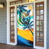 Hawaii Waimanalo Sea Turtle Door Cover Cute Tropical Beach Aloha Spirit Cartoon TS04 - Polynesian Pride