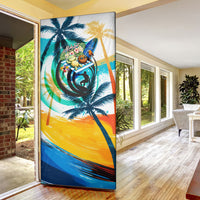 Hawaii Waimanalo Sea Turtle Door Cover Cute Tropical Beach Aloha Spirit Cartoon TS04 - Polynesian Pride