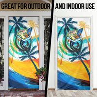 Hawaii Waimanalo Sea Turtle Door Cover Cute Tropical Beach Aloha Spirit Cartoon TS04 - Polynesian Pride