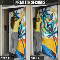 Hawaii Waimanalo Sea Turtle Door Cover Cute Tropical Beach Aloha Spirit Cartoon TS04 - Polynesian Pride