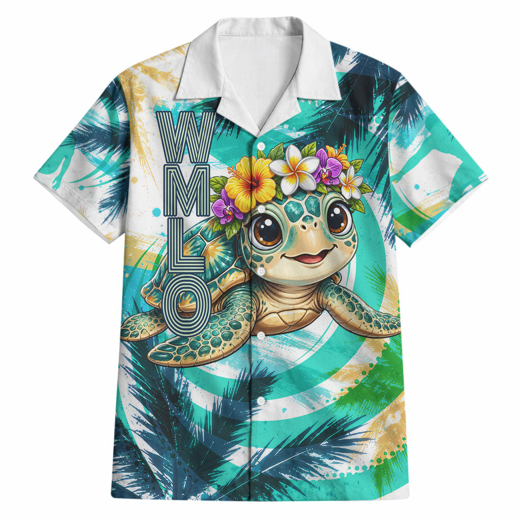Hawaii Waimanalo Sea Turtle Hawaiian Shirt Cute Tropical Beach Aloha Spirit Cartoon TS04 Green Blue - Polynesian Pride