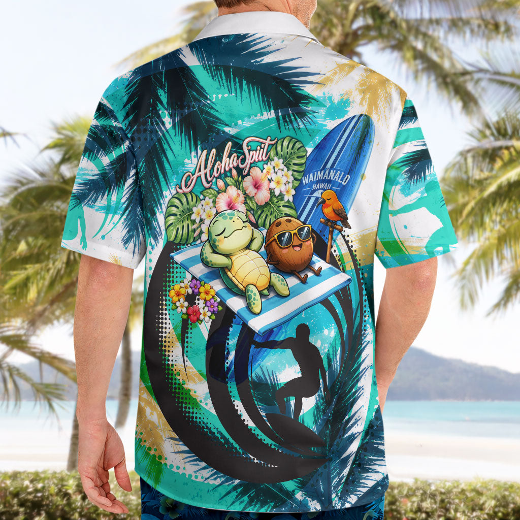 Hawaii Waimanalo Sea Turtle Hawaiian Shirt Cute Tropical Beach Aloha Spirit Cartoon TS04 - Polynesian Pride