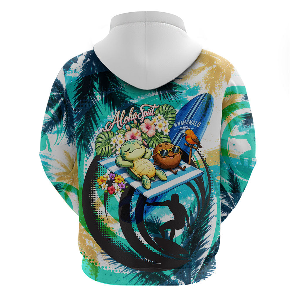 Hawaii Waimanalo Sea Turtle Hoodie Cute Tropical Beach Aloha Spirit Cartoon TS04 - Polynesian Pride