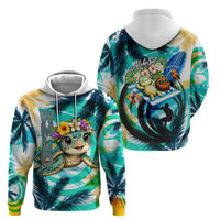 Hawaii Waimanalo Sea Turtle Hoodie Cute Tropical Beach Aloha Spirit Cartoon TS04 - Polynesian Pride