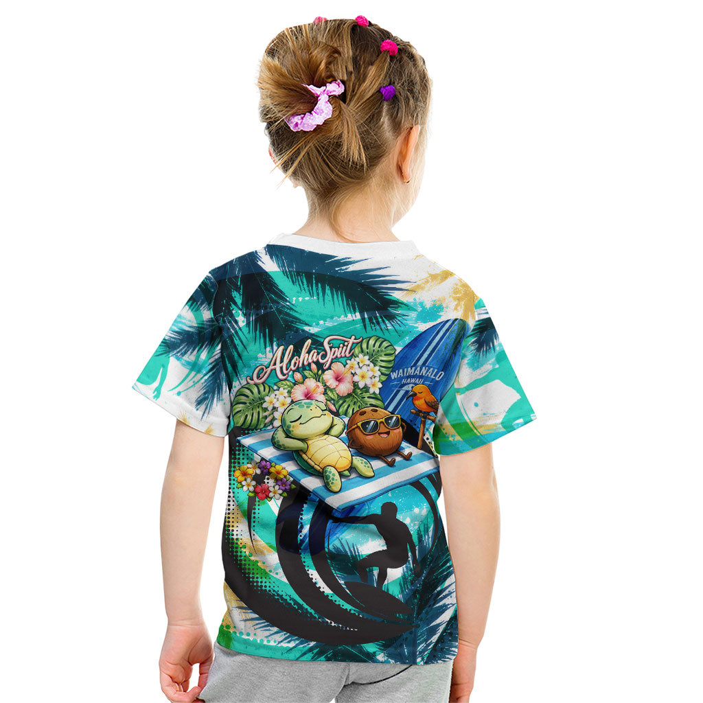 Hawaii Waimanalo Sea Turtle Kid T Shirt Cute Tropical Beach Aloha Spirit Cartoon TS04 - Polynesian Pride
