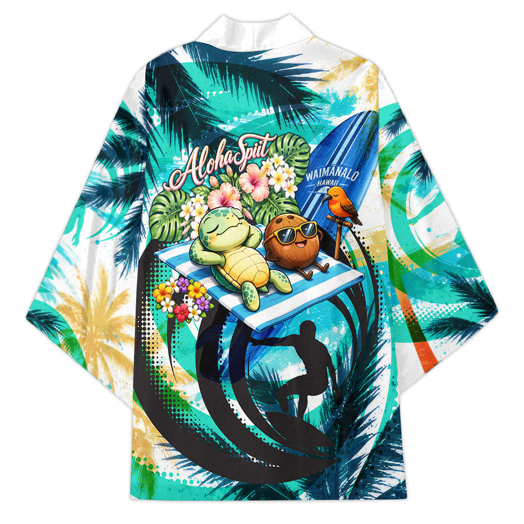 Hawaii Waimanalo Sea Turtle Kimono Cute Tropical Beach Aloha Spirit Cartoon TS04 - Polynesian Pride