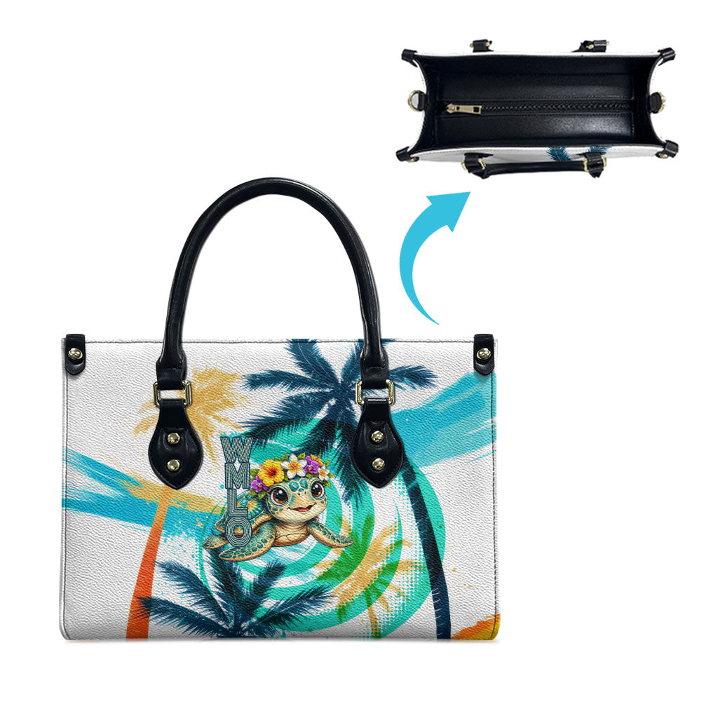 Hawaii Waimanalo Sea Turtle Leather Bag Cute Tropical Beach Aloha Spirit Cartoon TS04 - Polynesian Pride