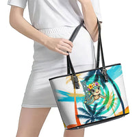 Hawaii Waimanalo Sea Turtle Leather Tote Bag Cute Tropical Beach Aloha Spirit Cartoon TS04 - Polynesian Pride