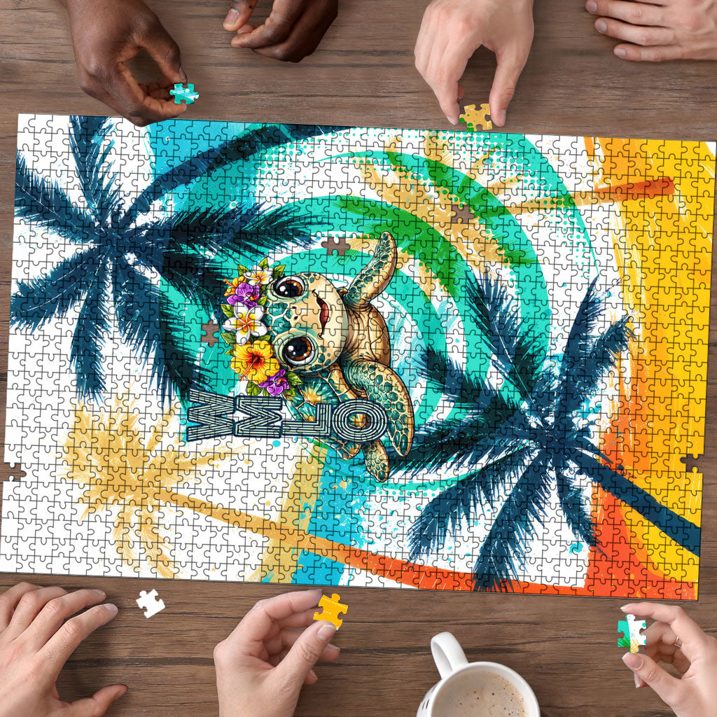 Hawaii Waimanalo Sea Turtle Puzzle Cute Tropical Beach Aloha Spirit Cartoon TS04 - Polynesian Pride