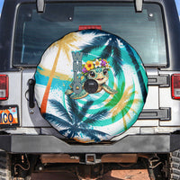 Hawaii Waimanalo Sea Turtle Spare Tire Cover Cute Tropical Beach Aloha Spirit Cartoon TS04 Green Blue - Polynesian Pride