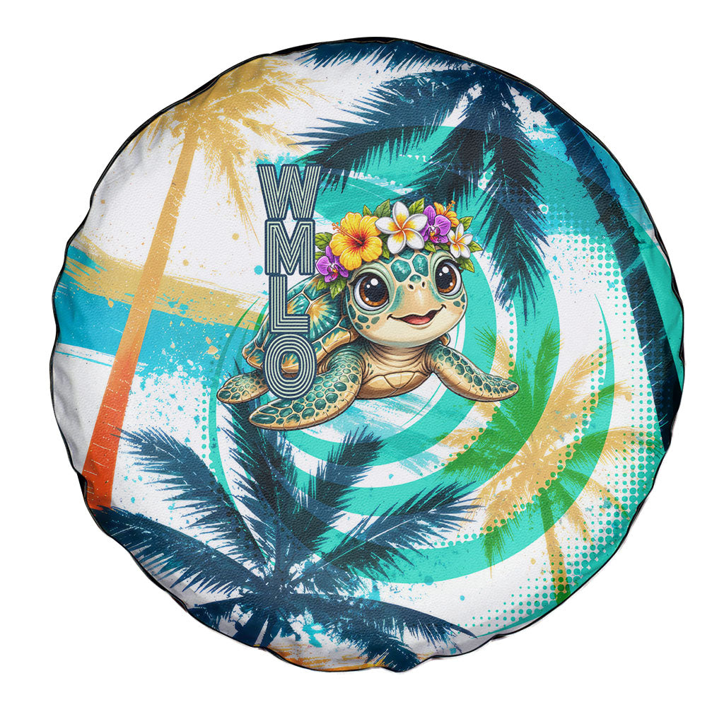 Hawaii Waimanalo Sea Turtle Spare Tire Cover Cute Tropical Beach Aloha Spirit Cartoon TS04 - Polynesian Pride