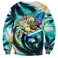Hawaii Waimanalo Sea Turtle Sweatshirt Cute Tropical Beach Aloha Spirit Cartoon TS04 - Polynesian Pride