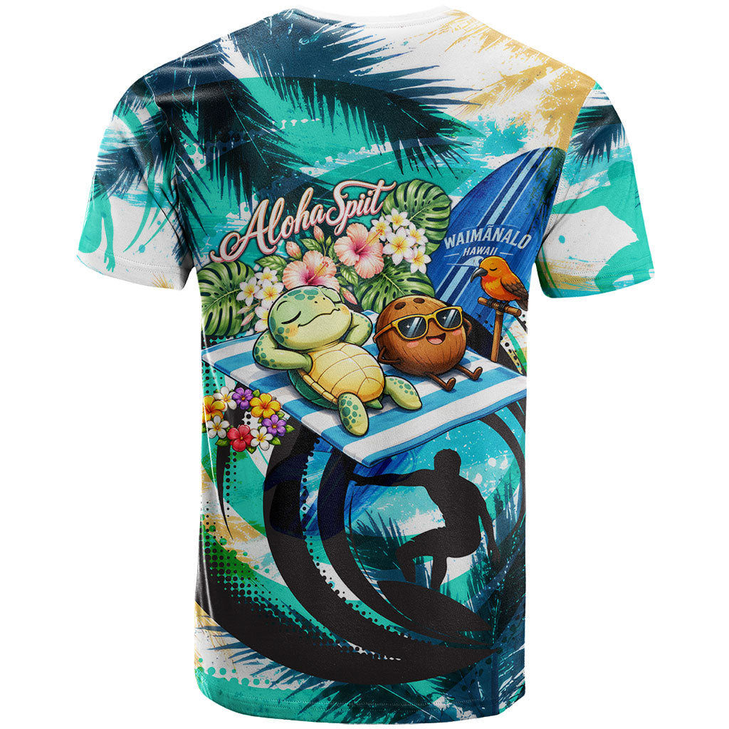Hawaii Waimanalo Sea Turtle T Shirt Cute Tropical Beach Aloha Spirit Cartoon TS04 - Polynesian Pride