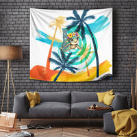 Hawaii Waimanalo Sea Turtle Tapestry Cute Tropical Beach Aloha Spirit Cartoon TS04 Green Blue - Polynesian Pride