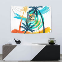 Hawaii Waimanalo Sea Turtle Tapestry Cute Tropical Beach Aloha Spirit Cartoon TS04 - Polynesian Pride