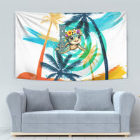 Hawaii Waimanalo Sea Turtle Tapestry Cute Tropical Beach Aloha Spirit Cartoon TS04 - Polynesian Pride
