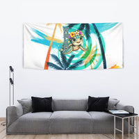 Hawaii Waimanalo Sea Turtle Tapestry Cute Tropical Beach Aloha Spirit Cartoon TS04 - Polynesian Pride