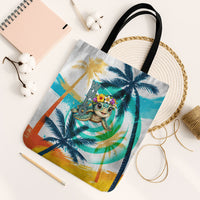 Hawaii Waimanalo Sea Turtle Tote Bag Cute Tropical Beach Aloha Spirit Cartoon TS04 Black Strap One Size Green Blue - Polynesian Pride