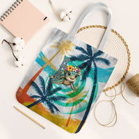 Hawaii Waimanalo Sea Turtle Tote Bag Cute Tropical Beach Aloha Spirit Cartoon TS04 White Strap One Size Green Blue - Polynesian Pride