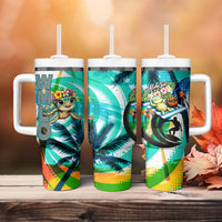 Hawaii Waimanalo Sea Turtle Tumbler With Handle Cute Tropical Beach Aloha Spirit Cartoon TS04 - Polynesian Pride