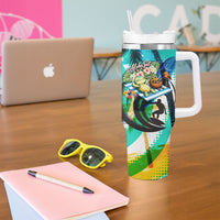 Hawaii Waimanalo Sea Turtle Tumbler With Handle Cute Tropical Beach Aloha Spirit Cartoon TS04 - Polynesian Pride